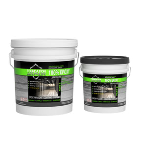 Clear Armor Epoxy 100 coating from Epoxy Floor Flakes shown on a smooth epoxy surface for durable, high-gloss flooring.
