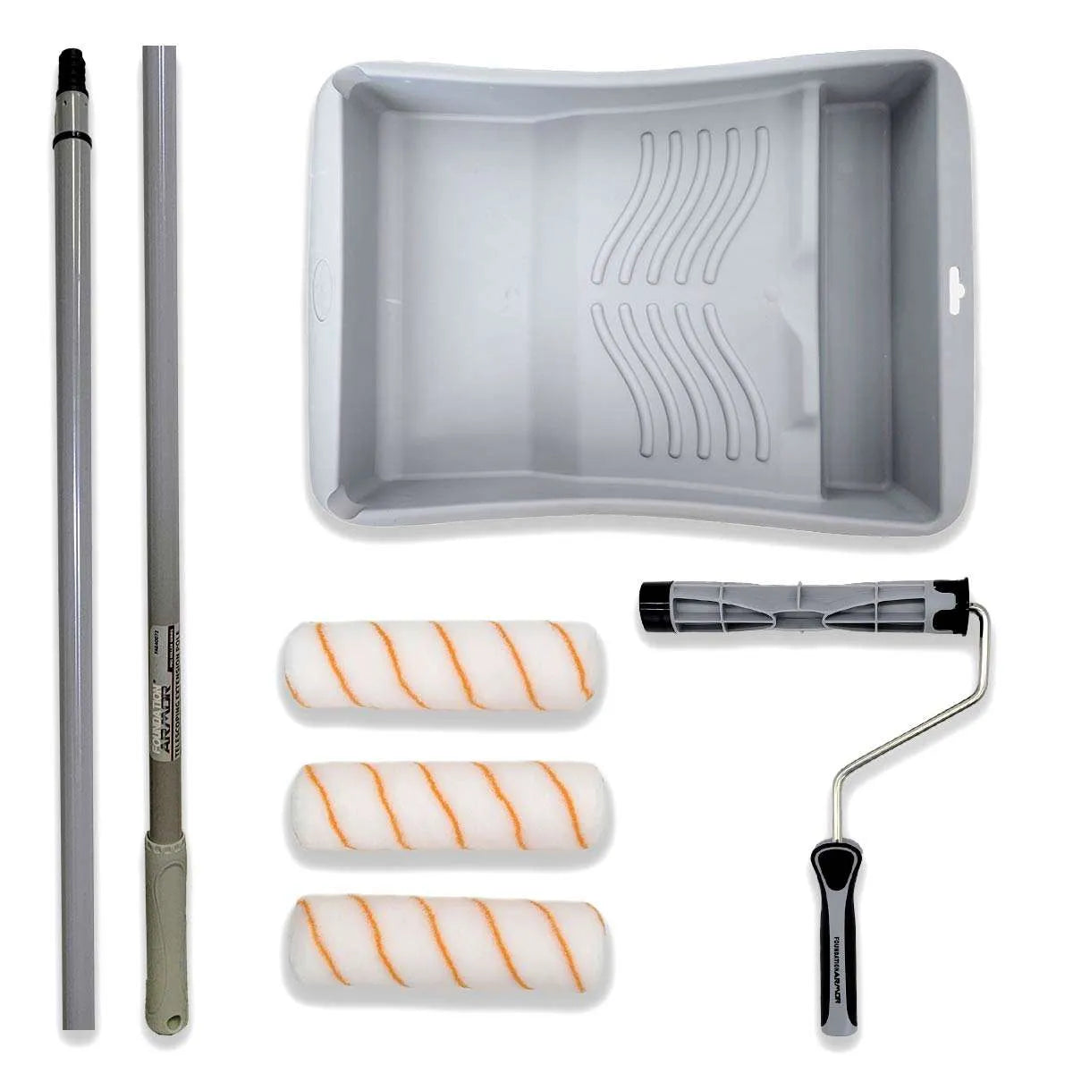 Foundation Armor Armor Roller Kit with three paint rollers for even application on surfaces.
